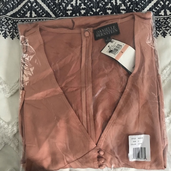 Danielle Bernstein Puff Sleeve Cork Dress NWT - Picture 4 of 6